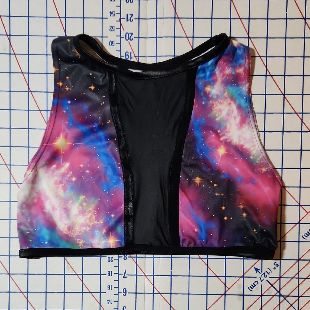 Blackmilk Galaxy Supernova Network Swim Crop - LIMITED - L